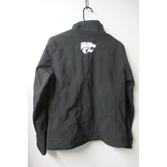 Alpha Chi Omega Kansas K State KSU Wildcats Black Soft Shell Jacket Size M Zip - Picture 2 of 9